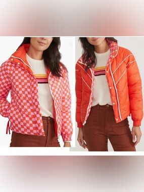 Marine Layer Archive Apres Reversible Puffer Retro Check Size Small Poinciana